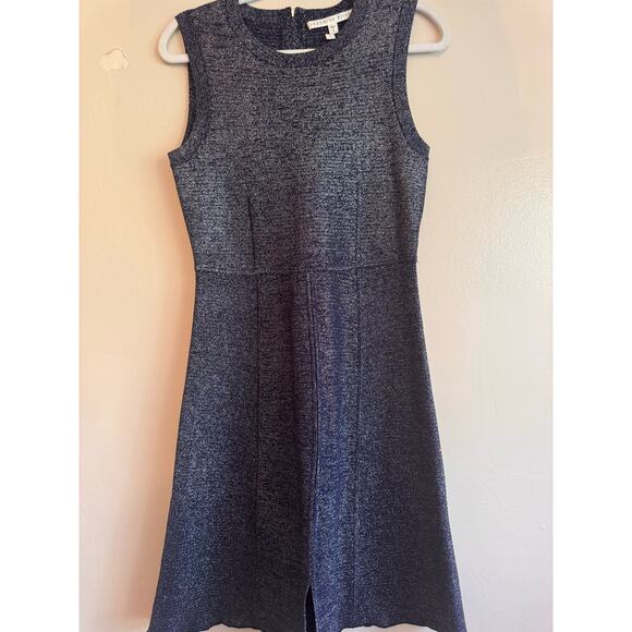 VERONICA BEARD FOLEY SLEEVELESS METALLIC FLARE MIDI DRESS sz M - Picture 7 of 11